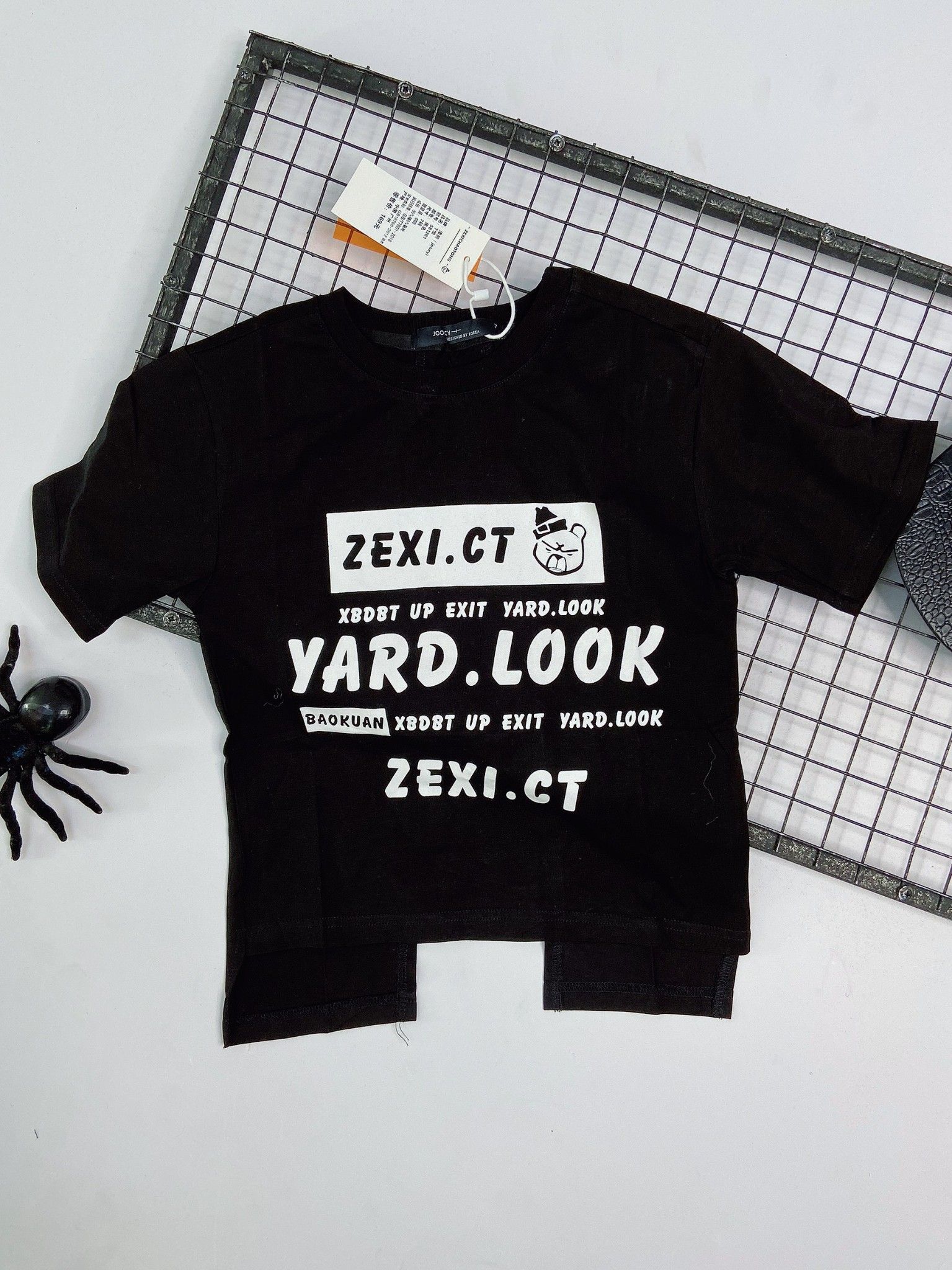 Áo thun ngắn tay bé trai cotton ngực in chữ YARD.LOOK