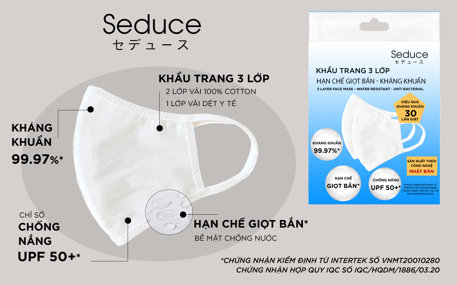 TÚI 2 KHẨU TRANG KHÁNG KHUẨN MÀU NGẪU NHIÊN