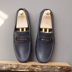 Giày da nam lười phụ kiện khóa - Navy 449900