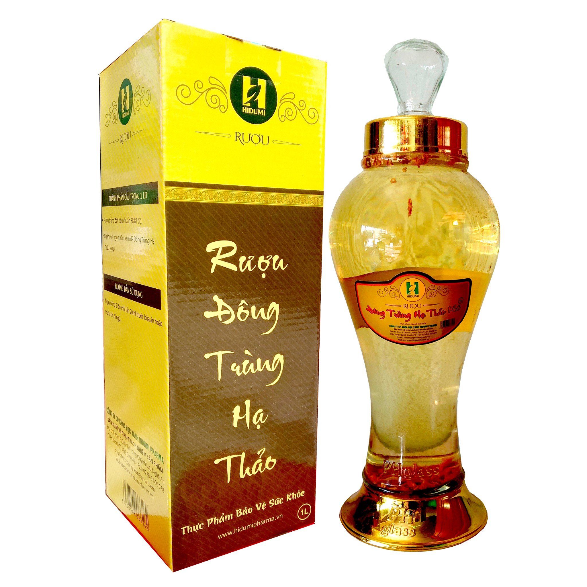 Rượu Đông trùng hạ thảo khô 1L