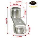 Bộ 2 chân quỳ chữ Z INOX SUS304 lắp đặt cho củ sen nóng lạnh Eurolife EL-2Z