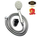 Bộ vòi sen nóng lạnh chân ngoài Đồng mạ Chrome Eurolife EL-3001-New (Trắng bạc)