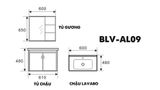  Bộ tủ Lavabo chất liệu Nhôm Aluminium chịu nước Eurolife BLV-AL09 màu Xanh nhạt 