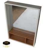 Bộ tủ Lavabo hợp kim Nhôm chịu nước Eurolife BLV-AL01 (Trắng nâu)