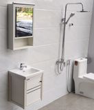 Bộ tủ Lavabo dùng cho phòng tắm nhỏ, chất liệu Nhôm kháng nước Eurolife BLV-AL11 ( Trắng sữa)