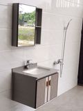 Bộ tủ Lavabo rửa mặt chất liệu Nhôm kháng nước, mặt đá Eurolife BLV-AL15 ( Nâu nhạt)