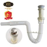 Bộ xả nhấn Inox ống lò xo nhựa linh hoạt Eurolife EL-BXN 02 (Trắng)