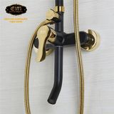 Bộ sen cây tắm đứng nóng lạnh Eurolife EL-S914 (Đen vàng)