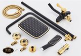 Bộ sen cây tắm đứng nóng lạnh Eurolife EL-S914 (Đen vàng)
