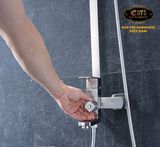 Bộ sen cây tắm đứng nóng lạnh Inox SUS 304 Eurolife EL-SC-IN01 (Trắng vàng)
