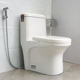 Bồn cầu 1 khối men sứ Nano tuyết, nắp đóng êm Eurolife EL-BC2077 (Trắng)