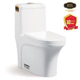 Bồn cầu 1 khối men sứ Nano tuyết, nắp đóng êm Eurolife EL-BC2077 (Trắng)