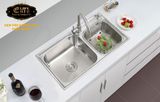 Chậu Inox SUS304 2 hố Eurolife EL-C7843 (Trắng bạc)