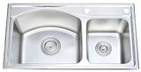 Chậu Inox SUS304 2 hố Eurolife EL-C8145 (Trắng bạc)