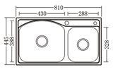 Chậu Inox SUS304 2 hố Eurolife EL-C8145 (Trắng bạc)