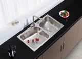 Chậu Inox SUS304 2 hố chéo Eurolife EL-C8245 (Trắng bạc)