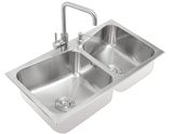 Chậu Inox SUS304 2 hố chéo Eurolife EL-C8245 (Trắng bạc)