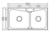 Chậu Inox SUS304 2 hố chéo Eurolife EL-C8245 (Trắng bạc)