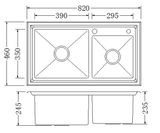 Chậu rửa chén Handmade Inox SUS 304 Eurolife EL-HM8246