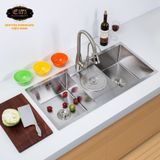 Chậu rửa chén Handmade Inox SUS 304 Eurolife EL-C2 (Trắng bạc)