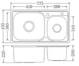  Chậu rửa chén Inox 2 hộc  Eurolife EL-C5 