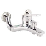Bộ vòi sen nóng lạnh chân ngoài Đồng mạ Chrome Eurolife EL-3001-New (Trắng bạc)