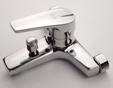Bộ vòi sen nóng lạnh chân ngoài Đồng mạ Chrome Eurolife EL-3001-New (Trắng bạc)