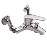 Bộ vòi sen nóng lạnh chân ngoài Đồng mạ Chrome Eurolife EL-6001-New (Trắng bạc)
