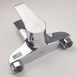 COMBO Bộ vòi sen nóng lạnh AZA01 + Vòi lavabo 2 chân nóng lạnh AZA03 Đồng mạ Chrome Eurolife COMBO EL-AZA0103(Trắng bạc)