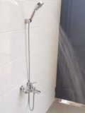COMBO Bộ vòi sen nóng lạnh AZA01 + Vòi lavabo 2 chân nóng lạnh AZA03 Đồng mạ Chrome Eurolife COMBO EL-AZA0103(Trắng bạc)