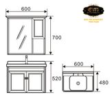 Bộ tủ Lavabo Nhựa - Carbon chịu nước Eurolife BLV-NC04 (Nâu gỗ)