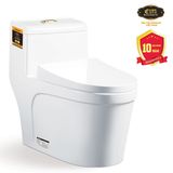 Bồn cầu 1 khối men sứ Nano tuyết, nắp đóng êm Eurolife EL-BC216 (Trắng)