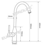 Vòi rửa chén nóng lạnh Đồng mạ Chrome Eurolife EL-KM04 (Trắng bạc)