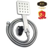 Bộ tay dây sen siêu tăng áp, dòng chảy xoáy độc đáo, 1 chức năng chảy Eurolife EL-121SH (Trắng bạc)