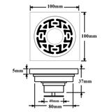 Hố ga thoát sàn Đồng hoa văn 10x10cm Eurolife EL-HG09 (Vàng Đồng)