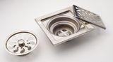 Hố ga thoát sàn Inox 12X12cm Eurolife EL-X31 ( Trắng bạc )