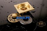 Hố ga thoát sàn Đồng hoa văn 10x10cm Eurolife EL-HG09 (Vàng Đồng)