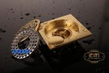 Hố ga thoát sàn Đồng hoa văn 10x10cm Eurolife EL-HG09 (Vàng Đồng)