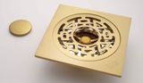 Hố ga thoát sàn Đồng hoa văn 10x10cm Eurolife EL-HG09 (Vàng Đồng)