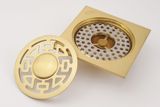 Hố ga thoát sàn Đồng hoa văn 10x10cm Eurolife EL-HG09 (Vàng Đồng)
