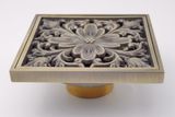 Hố ga thoát sàn Đồng hoa văn 10x10cm Eurolife EL-HG10 (Vàng Đồng)