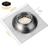 Hố ga thoát sàn inox 12x12cm Eurolife EL-X12 (Trắng bạc)