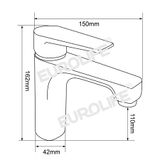 Vòi lavabo nóng lạnh Đồng mạ Chrome Eurolife EL-JAS 02 (Trắng bạc)