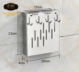 Kệ cài dao - muỗng Inox SUS 304 Eurolife EL-K6 (Trắng - bạc)