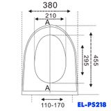 Nắp bồn cầu đóng êm Eurolife EL-PS 218 (Trắng)