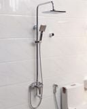 Bộ cây sen nóng lạnh Đồng mạ Chrome Eurolife EL-SC913