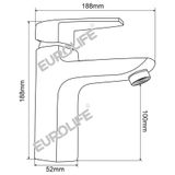  Vòi lavabo nóng lạnh Đồng mạ Chrome Eurolife EL-SUN 02 (Trắng bạc) 