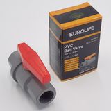 Bộ 5 Van uPVC bi nhựa ABS 21, 27, 34 Eurolife EL-V (Tay đỏ)
