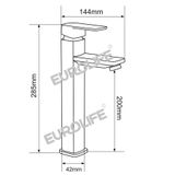  Vòi lavabo điếu vuông nóng lạnh Eurolife EL-D21 (Trắng bạc) 