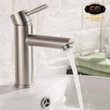 Vòi lavabo nóng lạnh Inox SUS 304 Eurolife EL-1202 (Trắng vàng)